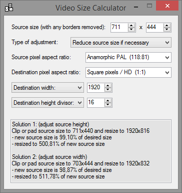 Video Size Calculator screenshot